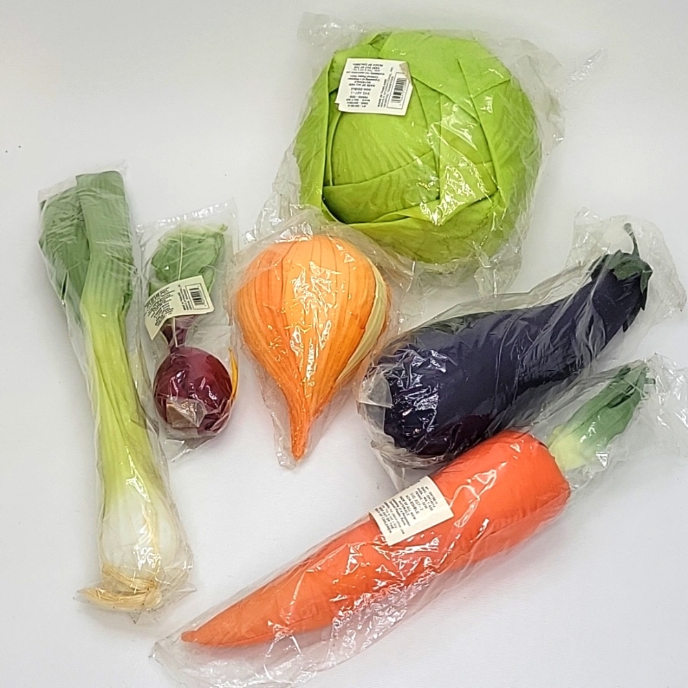 Artificial Vegetables Set - Green, Orange, Purple, Red, White